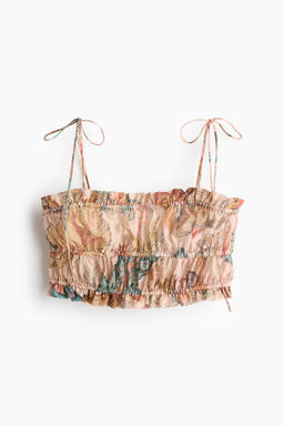 Crop top en mezcla de lino