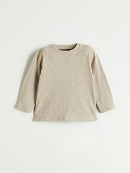 Bisiklet Yaka Bask?l? Uzun Kollu Erkek Bebek Ti??rt