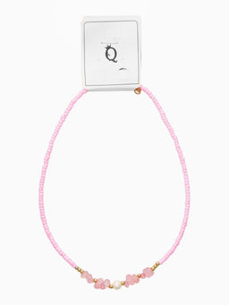 Чокер "Морской мир" крошка с жемчугом, бусины, цвет розовый  в золоте