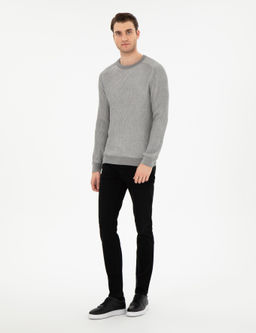 Bordo Slim Fit Bisiklet Yaka Triko Kazak - Pierre cardin фото 4
