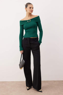 Kahverengi Aksesuar Detayl? Carmen Yaka Ince Triko Kazak TWOAW26KZ00118 - Trendyolmilla фото 10