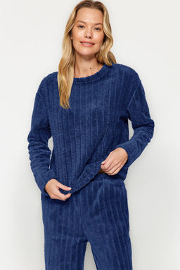 Trendyolmilla Antrasit Wellsoft K?sl?k Orme Pijama Tak?m? THMAW24PT00042  фото 2