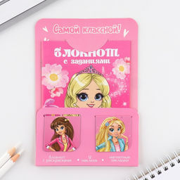 Цена за 2 шт. Подарочный набор блокнот А6, 32 листа, наклейки, магнитные закладки Самой классной