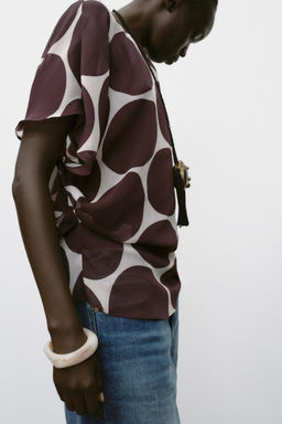 SHEER POLKA DOT TOP - Zara фото 15