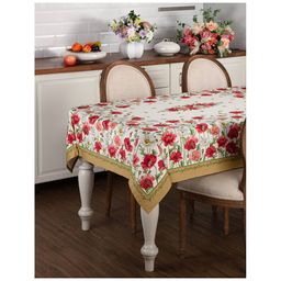 СКАТЕРТЬ МАКИ 140Х180 ,КРЕМОВЫЙ, 100