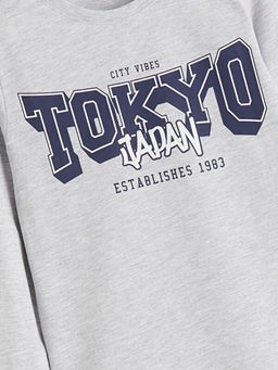 Bisiklet Yaka Tokyo Bask?l? Erkek ?ocuk Pijama ?st