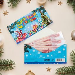 Цена за 10 шт. Конверт для денег «С Новым Годом!», 16×8 см