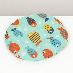 Лежанка для животных (хлопковый наполнитель), 38 см, с рыбками - Пижон фото 3