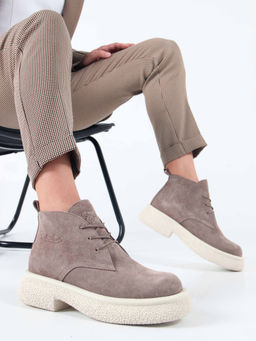 Ботинки 308.агатаw. капучино замш/Байка