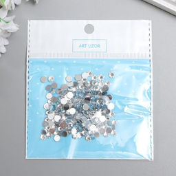 Декор для творчества пластик Стразы круглые. Прозрачные (набор 200 шт) 0,5х0,5 см - Арт узор фото 4