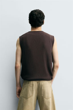 KNIT COTTON WAISTCOAT - Zara фото 3