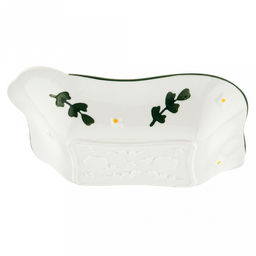 "Зефир" Салатник фарфоровый 450мл, 20,3х16,4х4,1см, фигурный, цветной декор, отводка (Китай)