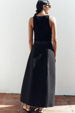 FALDA MIDI CAPA CINTUR?N / Negro - Zara фото 7