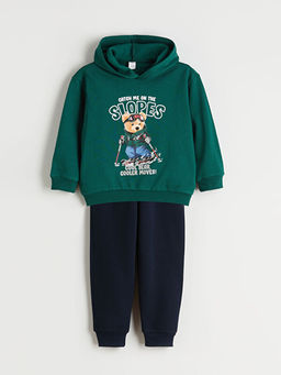 Kap??onlu Erkek ?ocuk Sweatshirt ve E?ofman Alt?