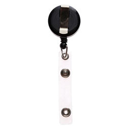 Цена за 50 шт. Держатель - рулетка для бейджей, 75 см, петелька, клип, чёрный - Calligrata фото 2
