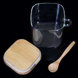 Банка квадратная бамбуковая крышка с ложкой d-100/100 550 мл / LCKW2917 /уп 64/ - Галеонтрейд фото 8