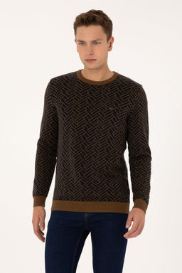 Erkek Slim Fit Bisiklet Yaka Haki Kazak - U.s. polo assn фото 10