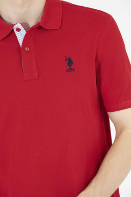 Мужская классическая красная футболка с воротником поло Basic - U.s. polo assn фото 14