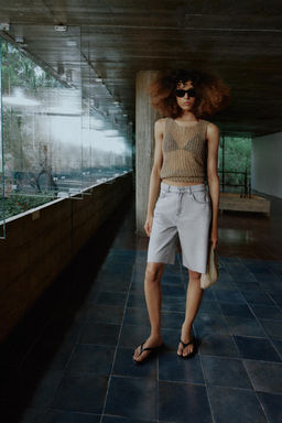 SHORTS Z1975 DENIM TIRO MEDIO / Gris claro