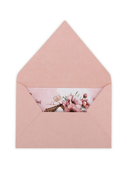 Цена за 5 шт. Конверт для денег с открыткой и наклейкой Нежные цветы, тиснение, акварельный картон, 16 х 11 см