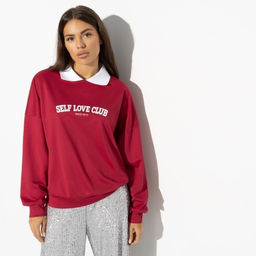 Свитшот свободного кроя с воротничком Модный сдвиг - Charutti фото 4