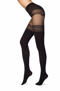 Колготки фантазийные CONTE Колготки с имитацией ажурных чулок DELIGHT nero - Conte elegant фото 10