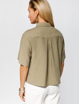 VILATTE / Блузка в стиле сафари из плотного лиоцелла  фото 8