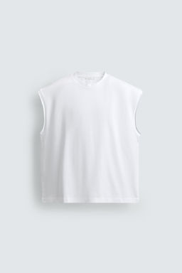 CAMISETA TANK RELAXED FIT TEXTO / Blanco