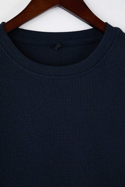Siyah- Lacivert Yeni Oversize/Geni_ Kal_p 2li Paket Dokulu Waffle Sweatshirt TMNAW26SW00028 - Trendyolmilla фото 2
