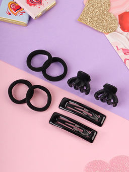 Цена за 11 шт. Набор для волос «Эстер»: 10 резинок, 2 см, 4 крабика 2 см, 2 заколки 5 см, зубья, чёрный