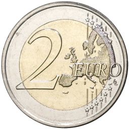 Монета 2 евро 2021 года Люксембург 40 лет бракосочетанию Великого Герцога Анри и Великой Герцогини Марии-Терезы (Плоский чекан лазерная гравировка)