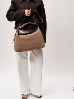 Замшевая сумка Andrea DBR 31374 серо-коричневый  фото 9