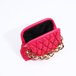 Сумка женская на фермуаре, малиновая