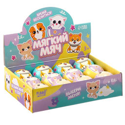 Мяч детский мягкий «Котики» 6,3см , в шоубоксе