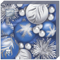 Салфетки бумажные 33*33 Home Collection Classic Новогодние игрушки, 3 сл., 20л