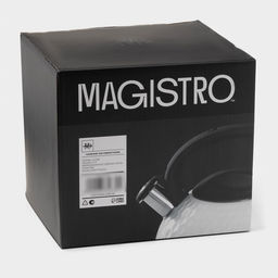 Чайник Magistro Glow, 3 л, со свистком, ручка soft-touch, индукция, нержавеющая сталь, белый