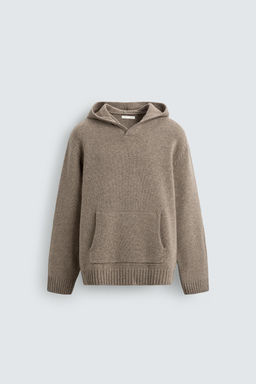 100% WOOL HOODIE JUMPER - Zara фото 7
