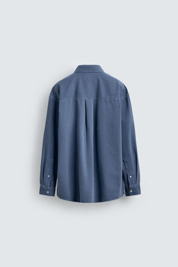 CAMISA LAVADA RELAXED FIT / Azul vigor? - Zara фото 9