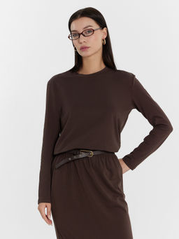 Лонгслив женский коричневый