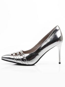 06-H57A-66C GREY/SILVER Туфли женские "Лодочки" (натуральная кожа)
