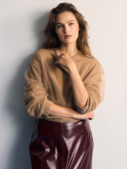 Двухслойный джемпер с хлопком в составе / Zarina фото 4