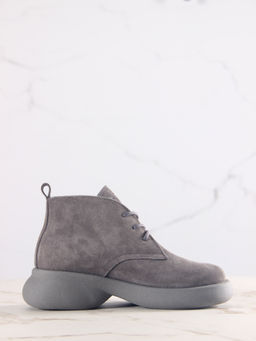 Ботинки 308.927gr.Серый замок замша+серый/мех