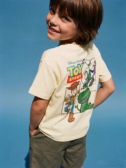 Bisiklet Yaka Toy Story Bask?l? Erkek ?ocuk Ti??rt
