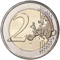 2 евро 2020 года Люксембург  Рождение наследного Великого Герцога Чарльза (Плоский чекан  лазерная гравировка)