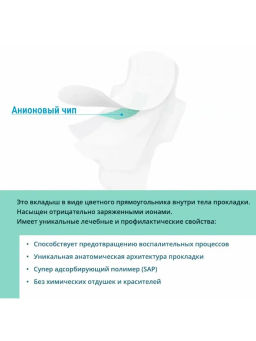 Дневные гигиенические прокладки с анионовым чипом. Фриэф, 250 мм, 10 шт - Зелёная Коробка фото 3