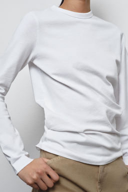 ASYMMETRIC LONG SLEEVE T-SHIRT - Zara фото 11