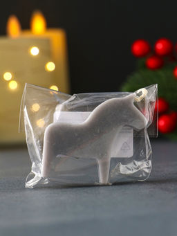 Цена за 2 шт. Декоративная свеча новогодняя «Лошадка мини», 55×50 мм, серый