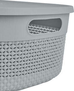 Корзина для хранения с крышкой OSLO 12л серый шторм PT1332СШ-12,,