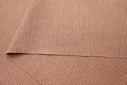 Пестрядь Мелкая полоска на т.розово-персиковом, ш.1.4м, хл-95%, п/э-5%, 165гр/м.кв - Купава фото 5