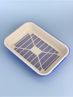 Туалет средний с сеткой 36×26×6.5 см, тёмно-синий/бежевый